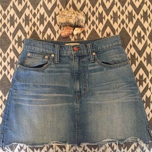 Madewell McCarren Raw Hem Denim Skirt